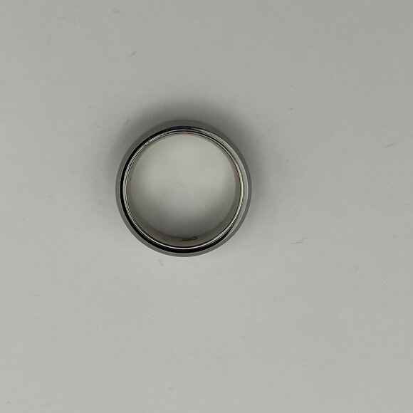 38 Tungsten Titanium Rings Polished Beveled Edge Engagement Wedding Band Size 7 - Picture 1 of 6